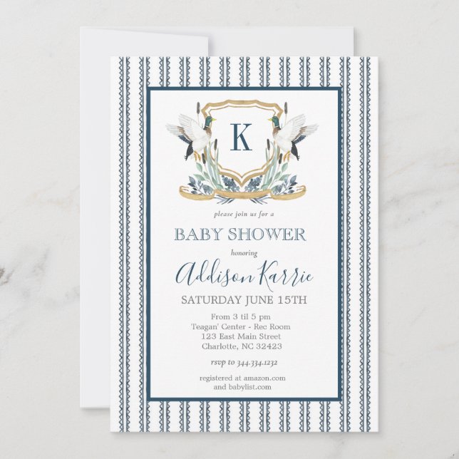 Invitation Baby shower Mallard Duck (Devant)