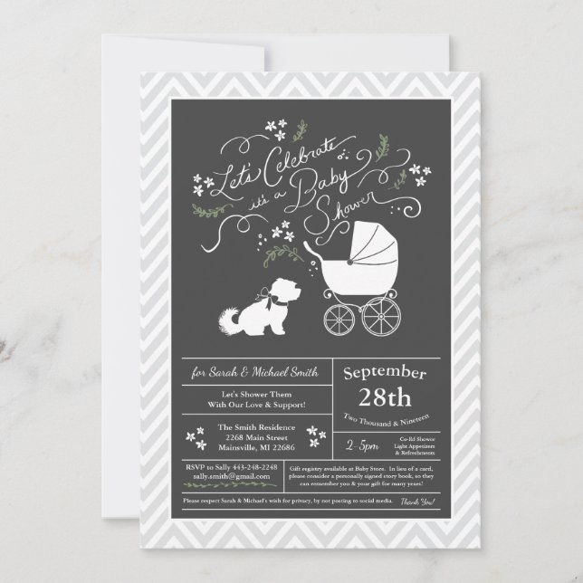 Invitation Baby shower maltais Neutre hommes-femmes (Devant)