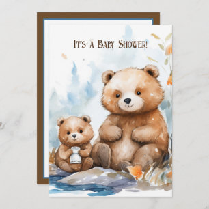Invitation Baby shower Mama Bear et Cub