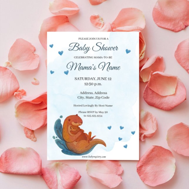 Invitation Baby shower Mama & Me Otter (Créateur téléchargé)