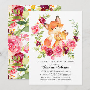Invitation Baby shower Maman & Baby Fox