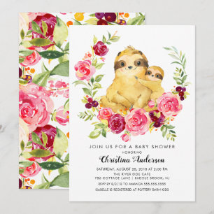 Invitation Baby shower Maman & Baby Sloth