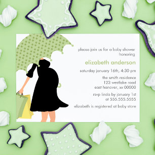 Invitation Baby shower maman enceinte {green}