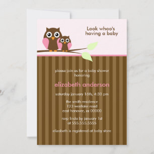 Invitation Baby shower Maman et Baby Owl {rose}
