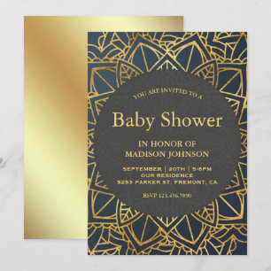 Invitation Baby Shower Mandala Faux Or Moderne