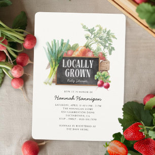 Invitation Baby Shower 'Marché de Producteurs Locaux Rustique