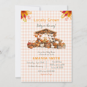 Invitation Baby Shower Marché des Producteurs Automne Animal