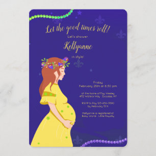 Invitation Baby shower Mardi Gras