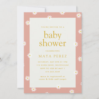 Invitation Baby shower marguerrier