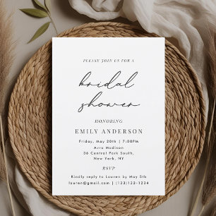 Invitation Baby Shower Mariage Moderne Noir et Blanc