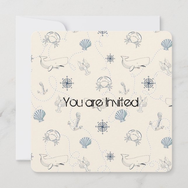 Invitation Baby shower marin nautique (Devant)