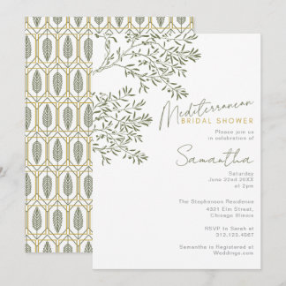 Invitation Baby Shower Méditerranéen à la Branche d'Olivier