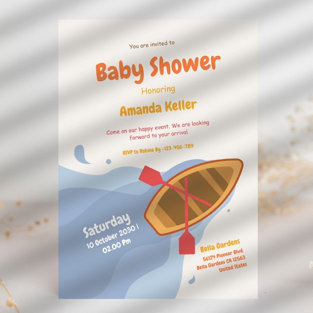 Invitation Baby shower Mer Bleue Cute (Créateur téléchargé)