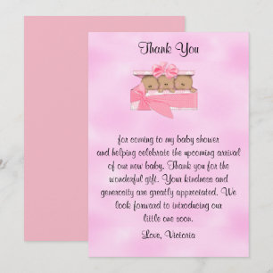 Invitation baby shower Merci C'est Triplets Girl