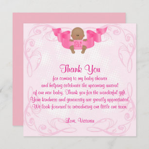Invitation baby shower Merci C'est une fille bébé fille