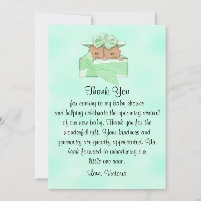 Invitation Baby shower Merci Hommes et femmes Neutralité ethn (Devant)