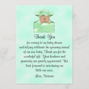 Invitation Baby shower Merci Hommes et femmes Neutralité ethn