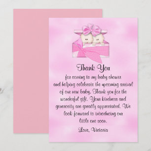 Invitation Baby shower Merci, les jumelles