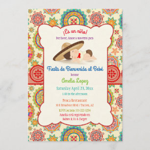 Invitation Baby shower mexicain espagnol de sombrero de