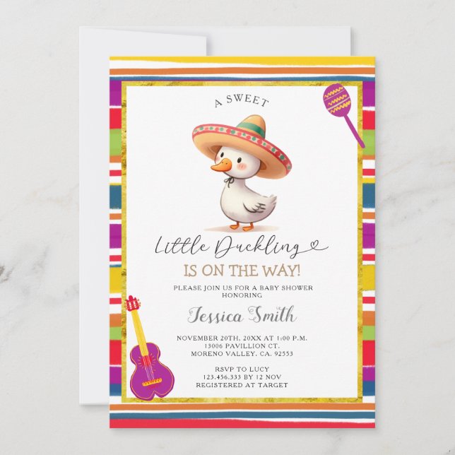 Invitation Baby shower mexicain Goose Fiesta (Devant)