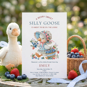 Invitation Baby Shower Mignon Canard aux Fruits Roux