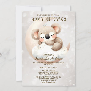 Invitation Baby shower mignon couchage bébé Koala Animal