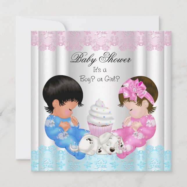Invitation Baby shower mignon Couples révélateurs de genre (Devant)