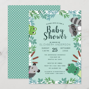 Invitation Baby shower mignon critère marécage