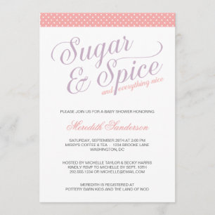 Invitation Baby shower mignon de fille