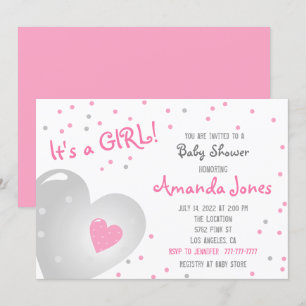 Invitation Baby shower mignon Girl Anderson* : 💗