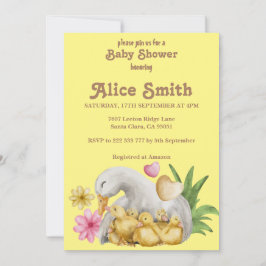 Invitation Baby shower mignon maman et bébé neutre