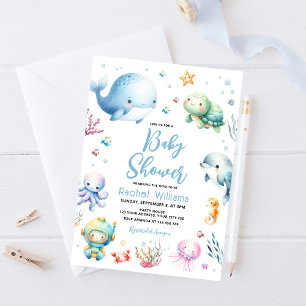 Invitation Baby Shower Mignon sous l'océan