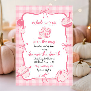 Invitation Baby Shower Mignonne Dessinée à la Main Rose
