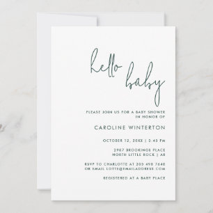 Invitation Baby shower minimal à script moderne