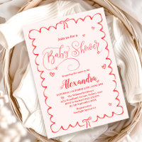 Baby shower minimaliste à griffes roses