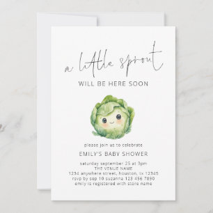 Invitation Baby shower minimaliste Cute Little Sprout