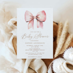 Invitation Baby shower minimaliste de fille de la corne rose