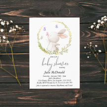Baby shower minimaliste de lapin et de papillons
