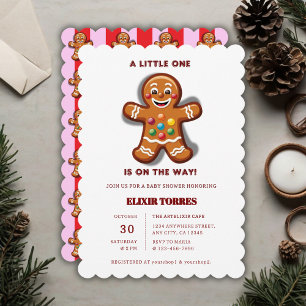 Invitation Baby shower minimaliste de pain d'épices Little On