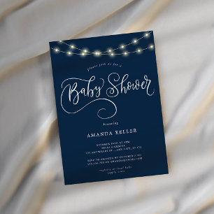 Invitation Baby shower minimaliste élégant bleu