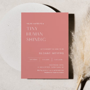 Invitation Baby shower minimaliste HARLOW minuscule Chiffre h