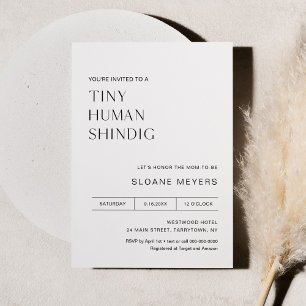 Invitation Baby shower minimaliste HARLOW minuscule Chiffre h