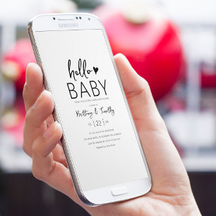 Invitation Baby shower minimaliste moderne