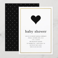 Baby shower minimaliste moderne noir et blanc