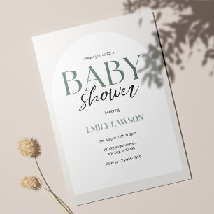 Invitation Baby shower minimaliste neutre en beige