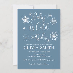 Invitation Baby shower minimaliste pour les snowflakes d'hive