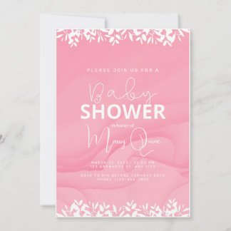 Invitation Baby shower minimaliste rose