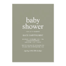 Baby Shower Minimaliste Vert Sauge Neutre