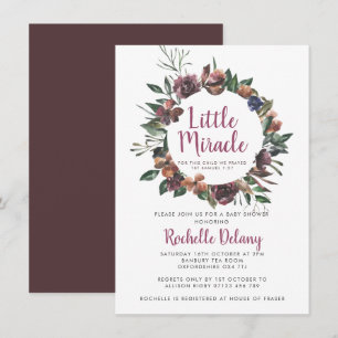 Invitation Baby shower Miracle de la petite couronne d'automn
