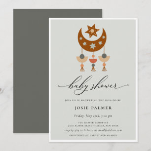 Invitation Baby shower mobile Earthouse Bohemian Moon